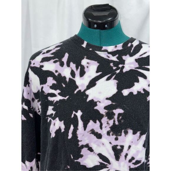 Athleta Black White and Pink Floral Print Sweater | Sz M - Picture 3 of 6
